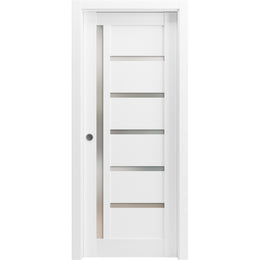 Interior Pocket Door | Quadro 4088 | White | Hinges Handle