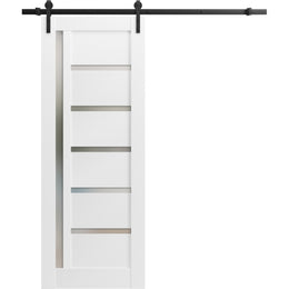 Sturdy Barn Door | Quadro 4088 | 6.6FT Rail Hangers Heavy Hardware Set | Solid Panel Interior Doors