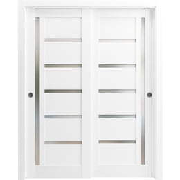 Interior Closet Bypass Door | Quadro 4088 | White | Hinges Handle