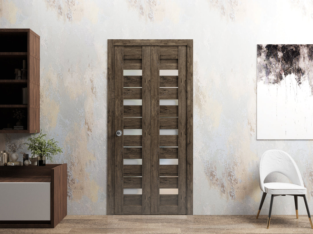 Interior Bi-fold Door | Quadro 4445 | Cognac Oak, Light Grey Oak, Nebr ...