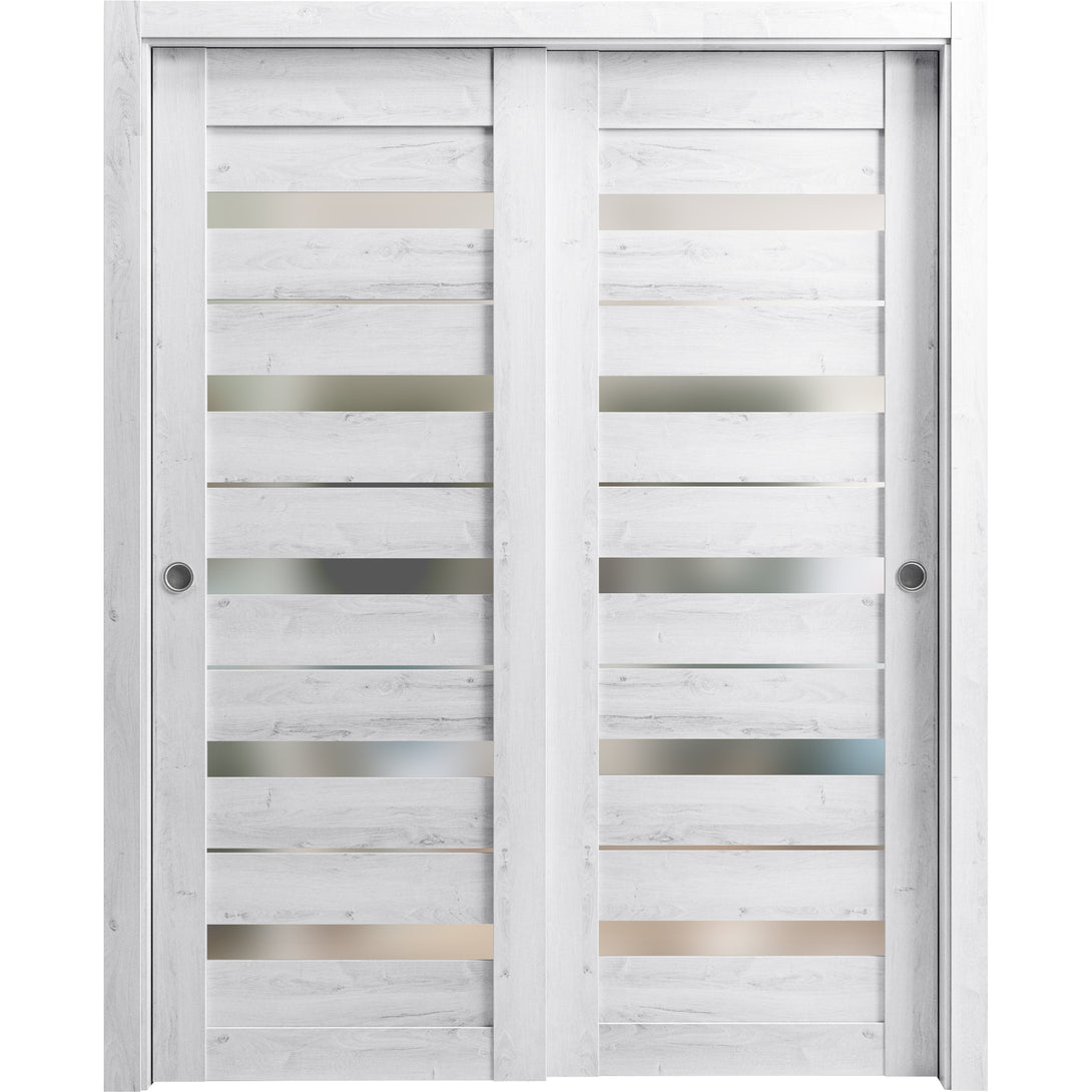 Interior Closet Bypass Door | Quadro 4445 | Cognac Oak, Light Grey Oak ...