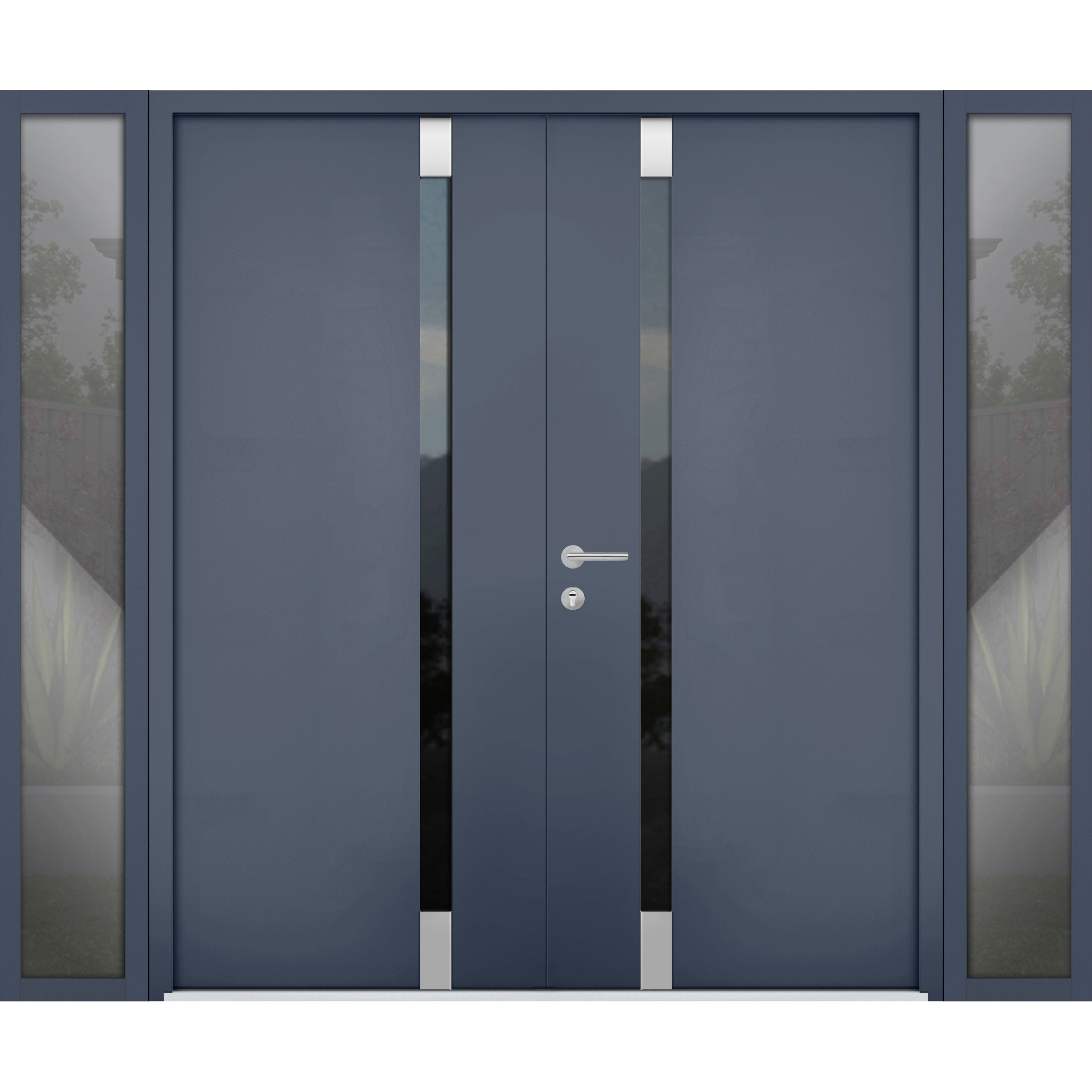 Exterior Wrought Iron Double Door | Cynex 6777 | Gray Graphite | Hinge ...