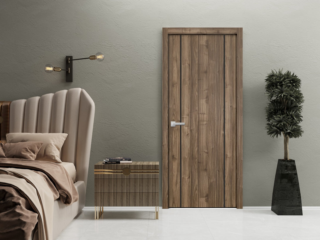 Modern Wood Interior Door with Hardware | Planum 0017 | Single Panel F ...