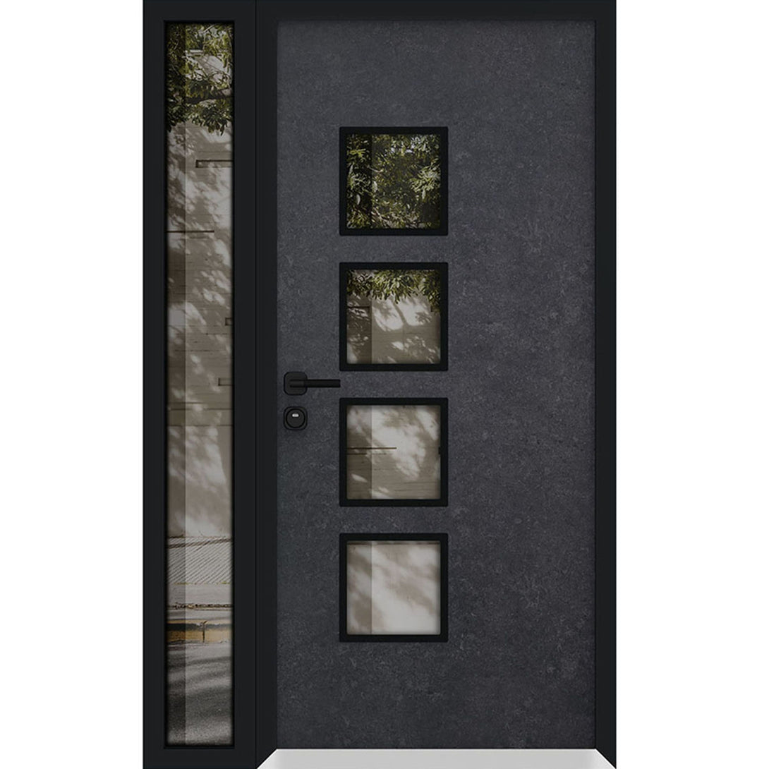 Front Exterior Prehung Aluminum Door / Cynex 6106 Dark Stone / Entry S ...