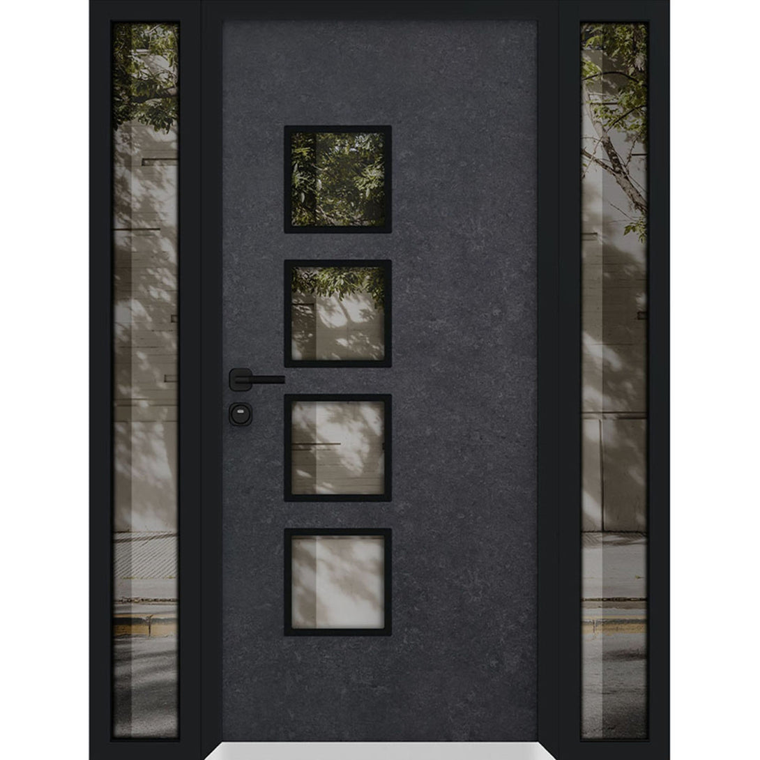 Front Exterior Prehung Aluminum Door / Cynex 6106 Dark Stone / Entry S ...