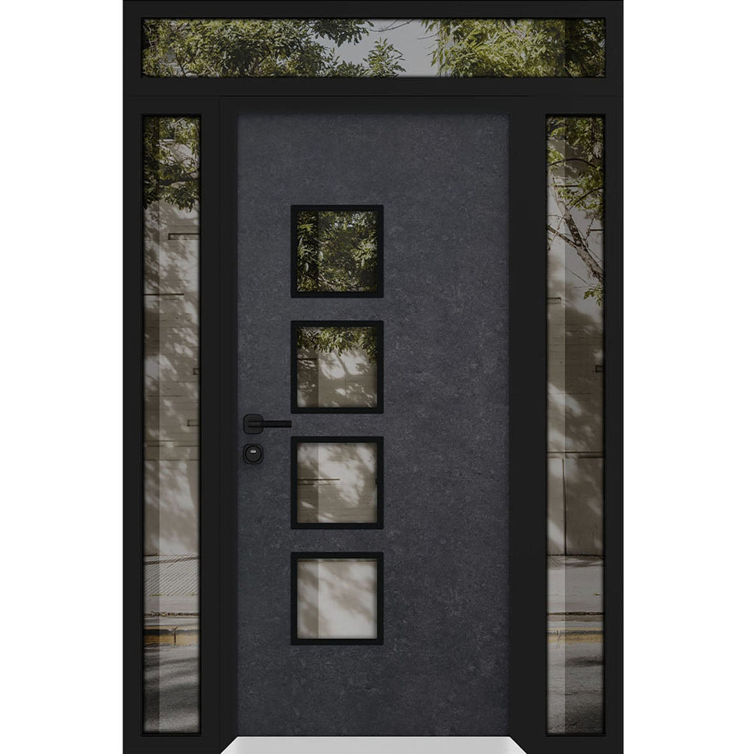 Front Exterior Prehung Aluminum Door / Cynex 6106 Dark Stone / Entry S ...