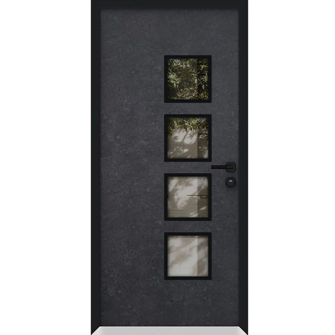 Front Exterior Prehung Aluminum Door / Cynex 6106 Dark Stone / Entry S ...