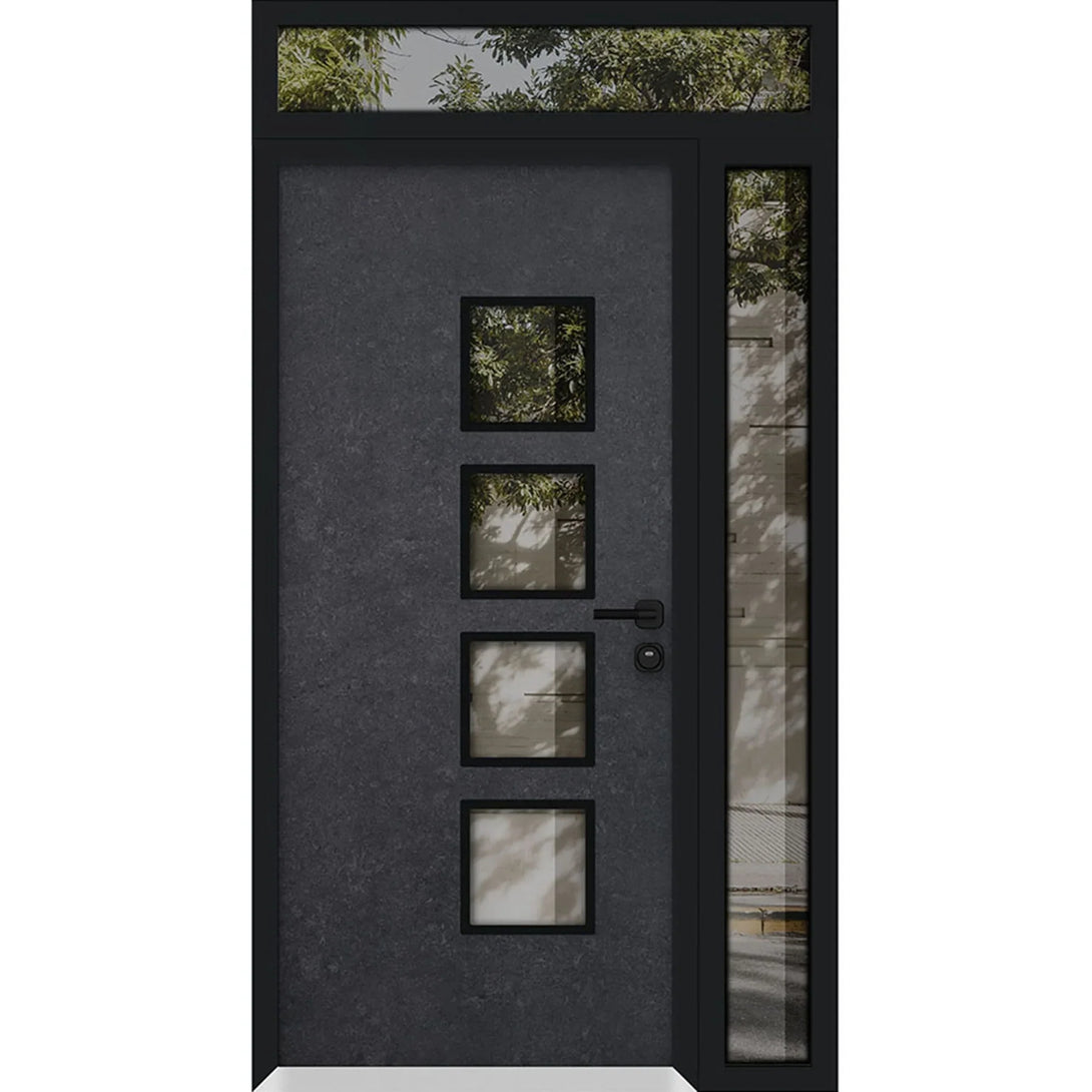 Front Exterior Prehung Aluminum Door / Cynex 6106 Dark Stone / Entry S ...