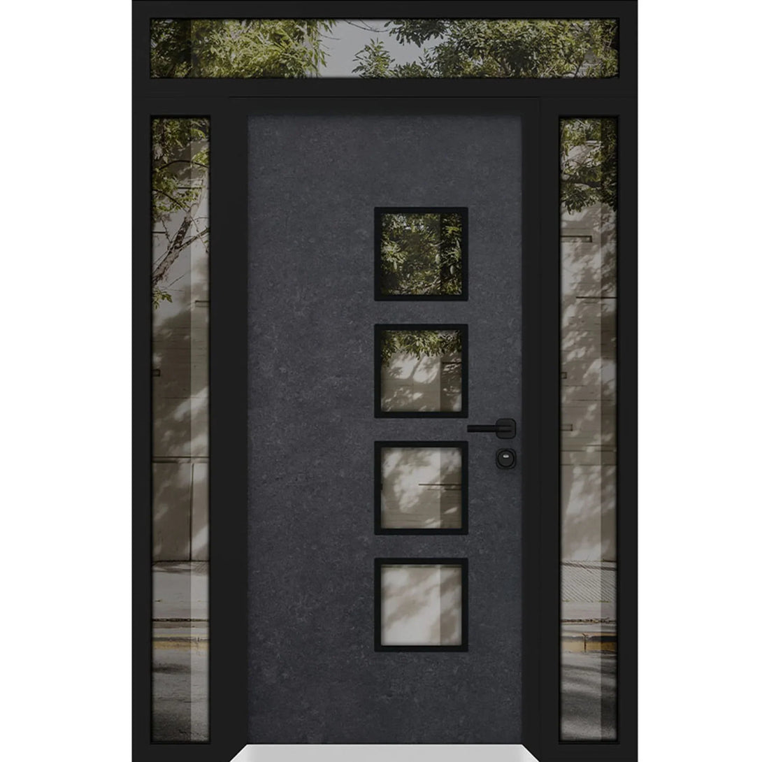 Front Exterior Prehung Aluminum Door / Cynex 6106 Dark Stone / Entry S ...