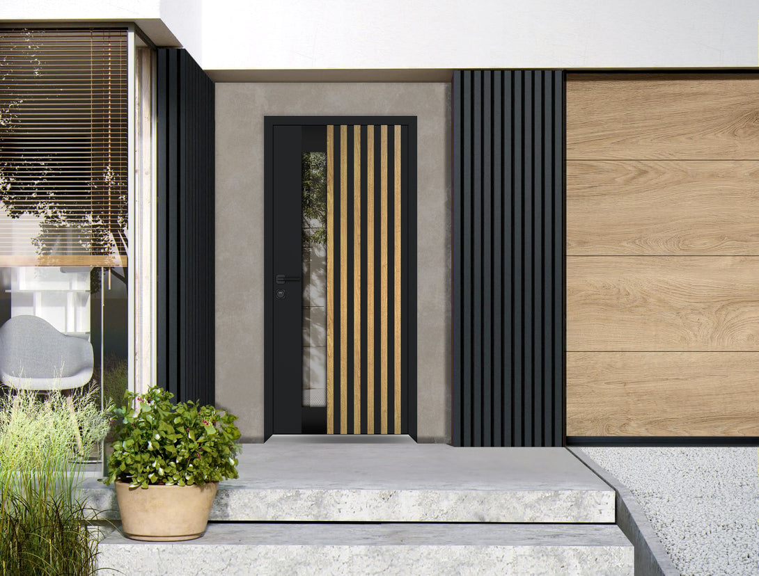 Exterior Metal Aluminum Single Door | Cynex 6113 | Hinges Handle ...