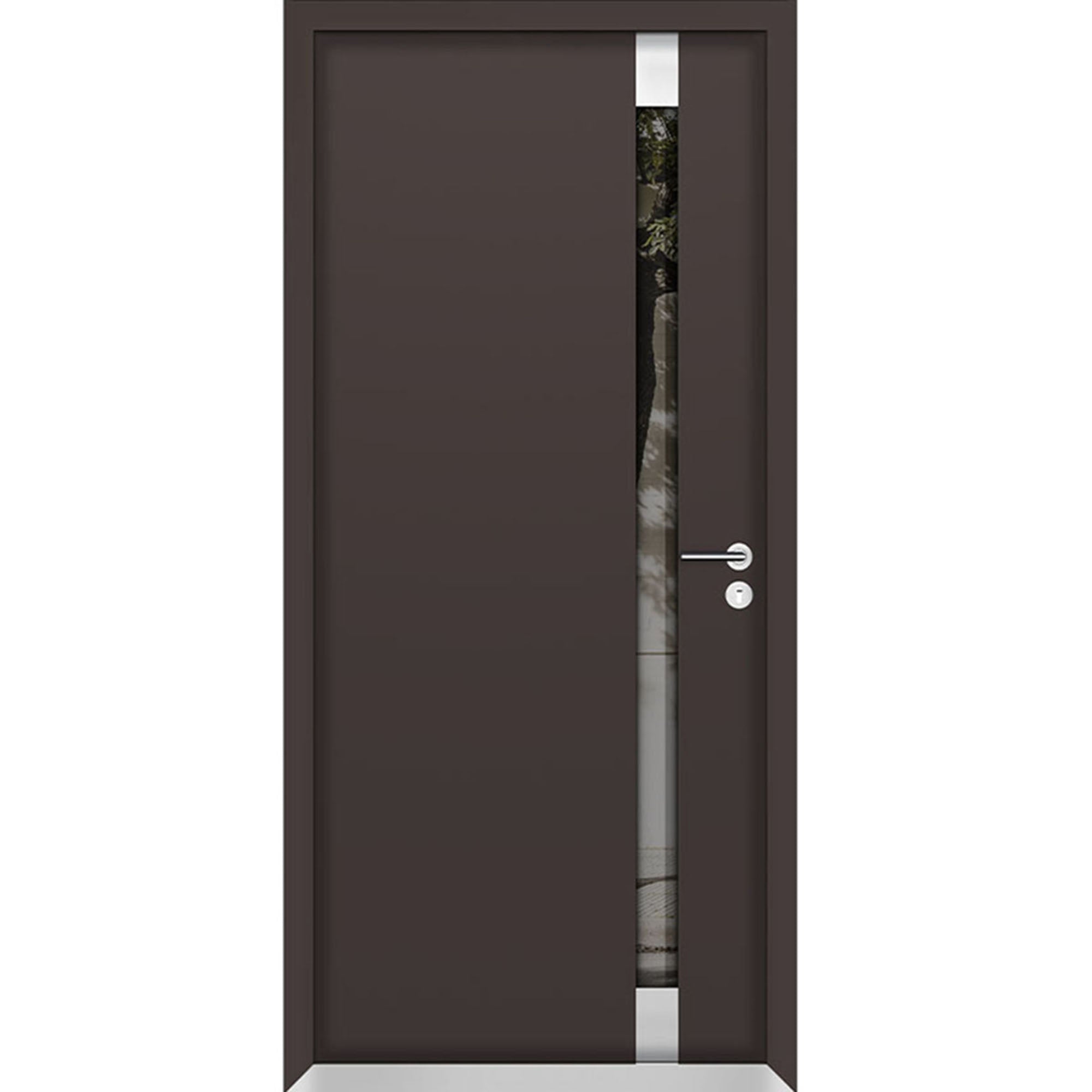 Exterior Metal Aluminum Single Door | Cynex 6777 | Brown | Hinges Hand ...