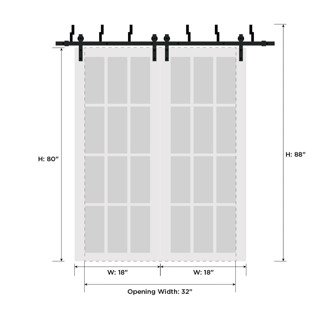 Interior Barn Bypass Door | Louver 3388 | Hinges Handle – Homenetics